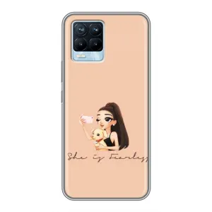 Силиконовый Чехол на Realme 8 с картинкой Стильных Девушек (С собакой)