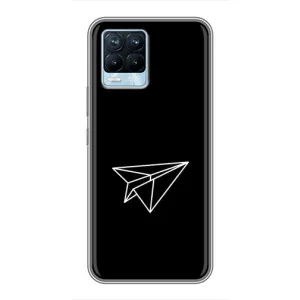 Чохол з картинками на чорному фоні для Realme 8 (Літак)
