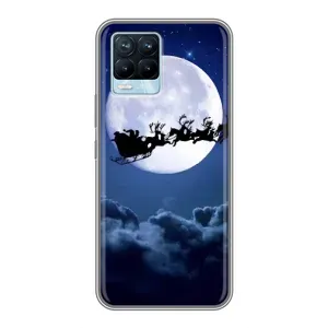 Чехол Санта Клаус для Realme 8 (Санта - луна)