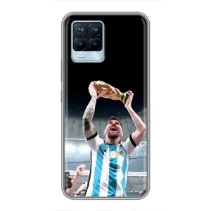 Чехлы Лео Месси Аргентина для Realme 8 (Счастливый Месси)