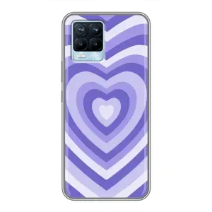 Чехлы с тематикой "Маленькие Сердечки" на Realme 8 (Сердце фиолет)