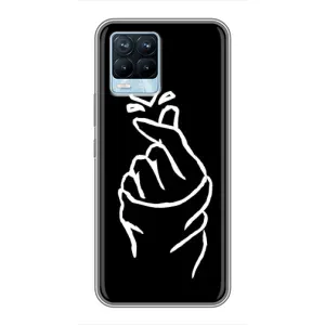 Чохол (Знак сердечка) для Realme 8 (Сердечко на чорному)