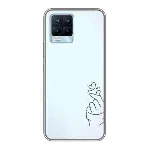 Чохол (Знак сердечка) для Realme 8 (Сердечко на блакитному)