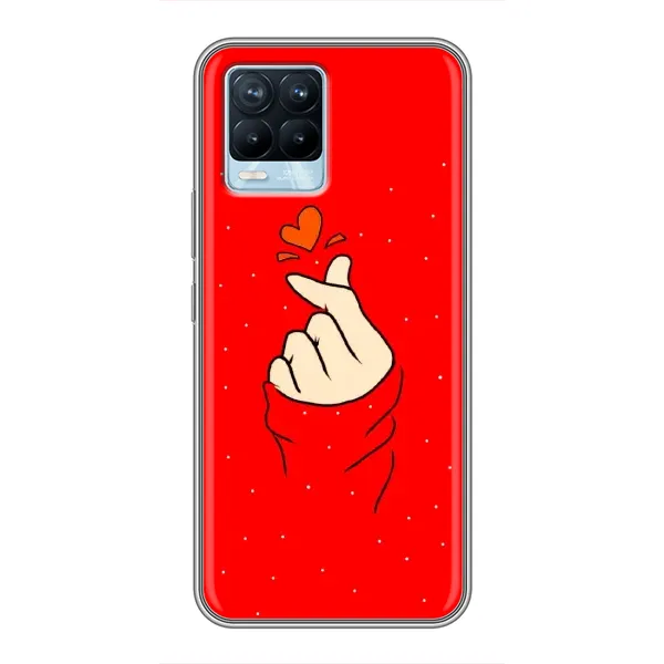 Чехол с рисунком «Сердце на красном» для Realme 8 Чехол с рисунком «Сердце на красном» для Realme 8