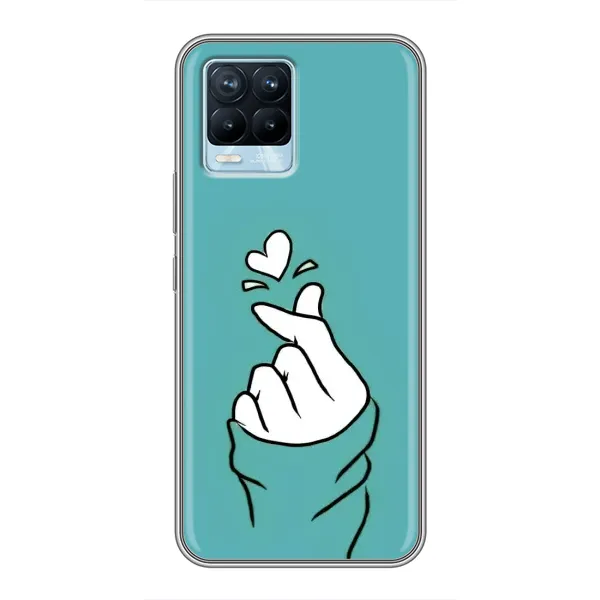 Чехол с рисунком «Сердечко на бирюзовом» для Realme 8 Чехол с рисунком «Сердечко на бирюзовом» для Realme 8