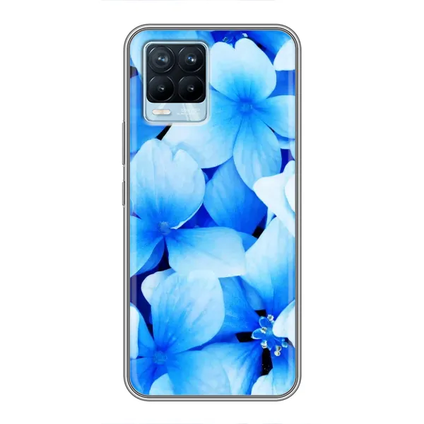 Чехол с рисунком «Синие цветы» для Realme 8 Чехол с рисунком «Синие цветы» для Realme 8
