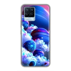Чехлы КОСМОС для Realme 8 (Синие планеты)