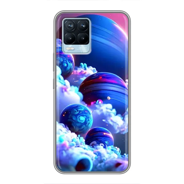 Чехол с рисунком «Синие планеты» для Realme 8 Чехол с рисунком «Синие планеты» для Realme 8