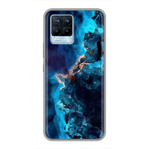 Чехол с рисунком «Синий мрамор» для Realme 8 Чехол с рисунком «Синий мрамор» для Realme 8