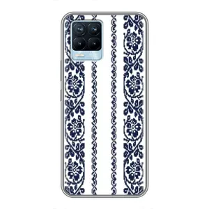Силиконовый Чехол на Realme 8 с картинкой Вышиванки (Синяя вышиванка)