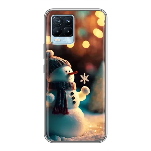 Чехол с рисунком «Снеговик праздничный» для Realme 8 Чехол с рисунком «Снеговик праздничный» для Realme 8