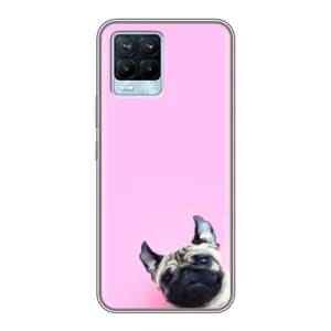 Бампер для Realme 8 з картинкою "Песики" (Собака на рожевому)