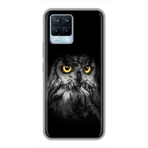 Чохли з принтом СОВИ для Realme 8 (Сова на чорному)