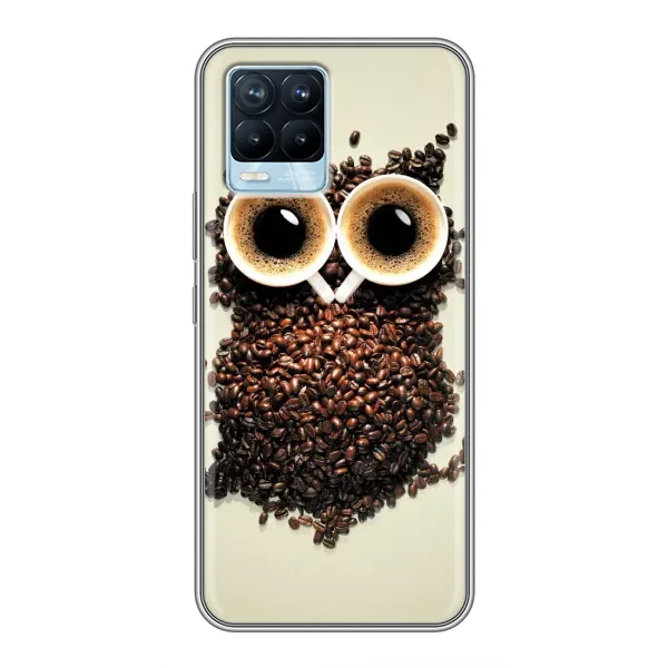 Чехол с рисунком «Сова с зерен кофе» для Realme 8 Чехол с рисунком «Сова с зерен кофе» для Realme 8