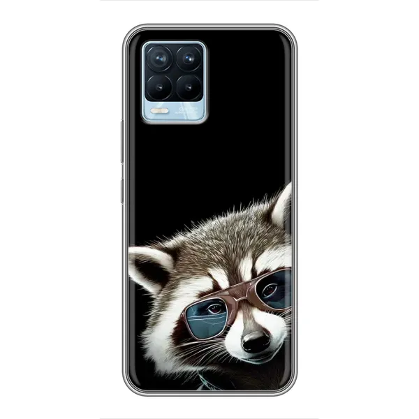 Чехол с рисунком «Стильный Енот» для Realme 8 Чехол с рисунком «Стильный Енот» для Realme 8
