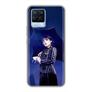 Чехлы с принтом Уэнсдей на Realme 8 (Уэнсдей с зонтом)