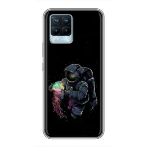 Силиконовый Чехол с принтом "Космонавты" на Realme 8 (В руках земля)