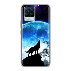Чохол з Вовком на Realme 8 (Виє на місяць)