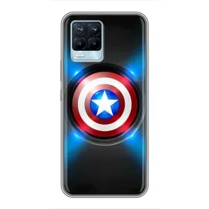 Чехол с Щитом Капитана Америки на Realme 8 (Яркий Щит Капитана)