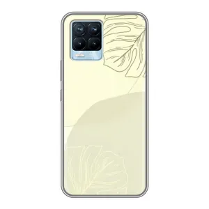 Чехол цветочный дизайн для Realme 8 (Зелёный фон)