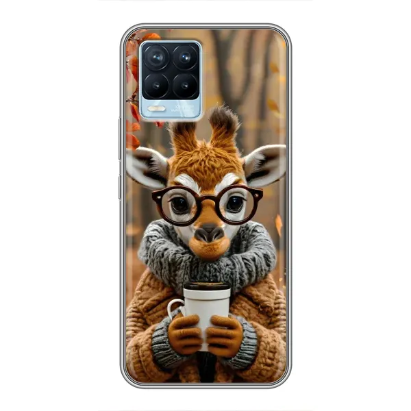 Чехол с рисунком «Жираф с кофе» для Realme 8 Чехол с рисунком «Жираф с кофе» для Realme 8