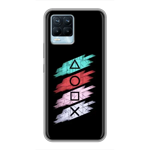 Чехол с рисунком «Значки Sony» для Realme 8 Чехол с рисунком «Значки Sony» для Realme 8