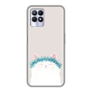 Чехол на тематику: Коты для Realme 8i (Белый котик)