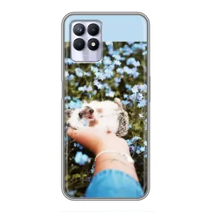 Чехлы с изображением разных животных для Realme 8i (Ежик на руках)