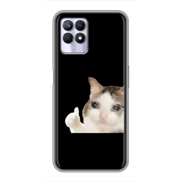 Чехол с рисунком «Кот в слезах» для Realme 8i Чехол с рисунком «Кот в слезах» для Realme 8i