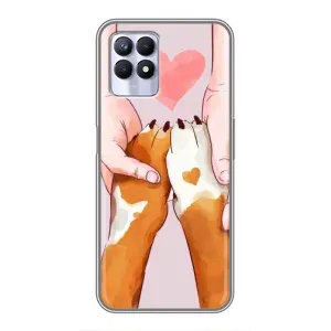 Чехол (ТПУ) Милые собачки для Realme 8i (Любовь к собакам)