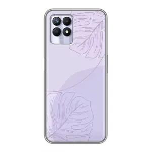 Чохол квітковий дизайн для Realme 8i (Монстера фіолетова)