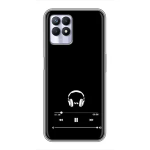 Чехол с картинками на черном фоне для Realme 8i (Плеер)