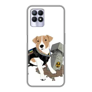 Чехол с принтом Собаки Патрон для Realme 8i (Пёс Патрон с ракетой)