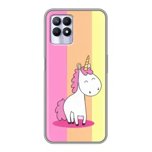 Чехол Unicorn на Realme 8i (Радужный Единорог)