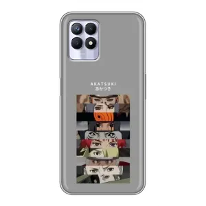 Силиконовые чехлы с глазами Anime для Реалми 8i (Разноцветные глаза)