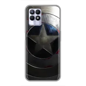 Чехол с Щитом Капитана Америки на Realme 8i (Ретро Щит Капитана)