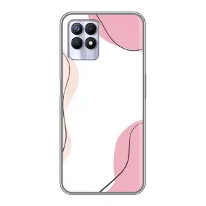 Чохол квітковий дизайн для Realme 8i (Рожевий фон)