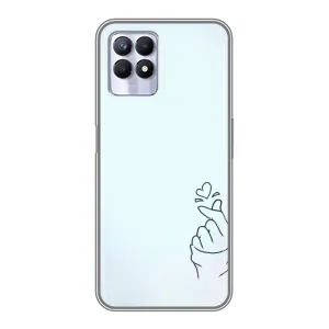 Чехлы (Знак сердечка) на Realme 8i (Сердце на голубом)