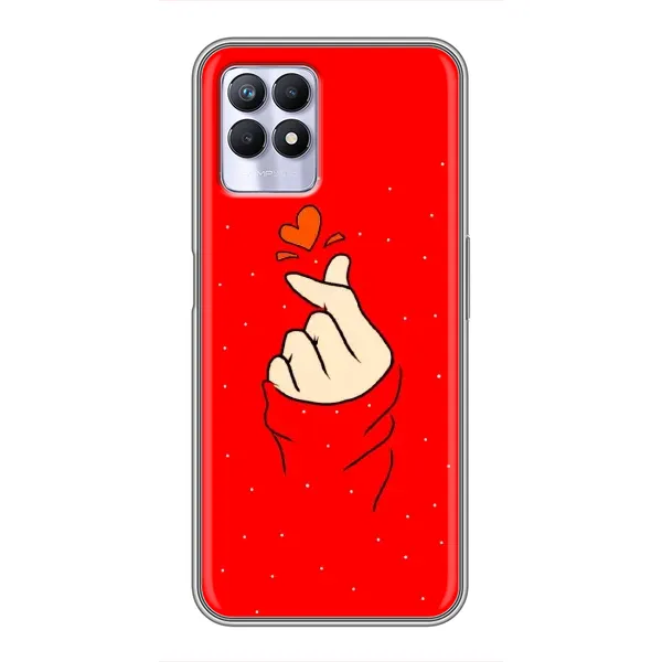 Чехол с рисунком «Сердце на красном» для Realme 8i Чехол с рисунком «Сердце на красном» для Realme 8i