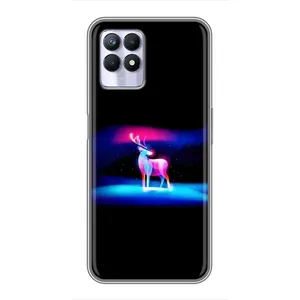 Силиконовый бампер с картинкой животных для Realme 8i (Яркий олень)