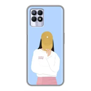 Силиконовый Чехол на Realme 8i с картинкой Стильных Девушек (Желтая кепка)