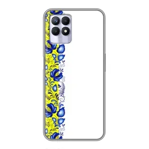 Силиконовый Чехол на Realme 8i с картинкой Вышиванки (Желто-синяя вышиванка)