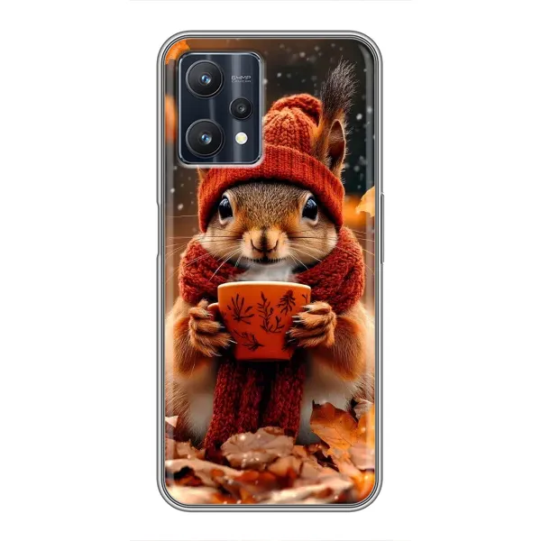 Чехол с рисунком «Белка с кофе» для Realme 9 Pro Plus Чехол с рисунком «Белка с кофе» для Realme 9 Pro Plus