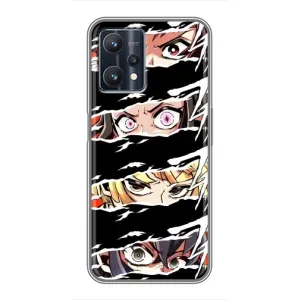 Силиконовые чехлы с глазами Anime для Реалми 9 про плюс (Глаза на чорном)