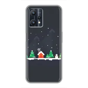 Силиконовый бампер на рождество для Realme 9 Pro Plus (Город зимний)