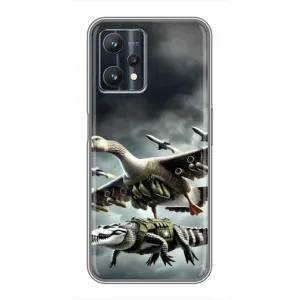 Чехол с мемами тралалело тралала для Realme 9 Pro Plus (Гусини и крокодило)