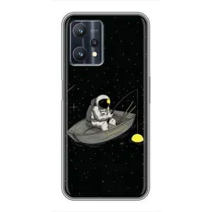 Силиконовый Чехол с принтом "Космонавты" на Realme 9 Pro Plus (Космонавт на рыбалке)