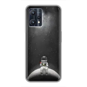 Силиконовый Чехол с принтом "Космонавты" на Realme 9 Pro Plus (Космонавт романтик)