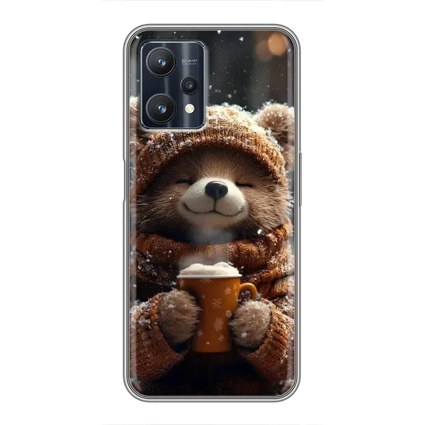 Чехол с рисунком «Медвежонок с кофе» для Realme 9 Pro Plus Чехол с рисунком «Медвежонок с кофе» для Realme 9 Pro Plus