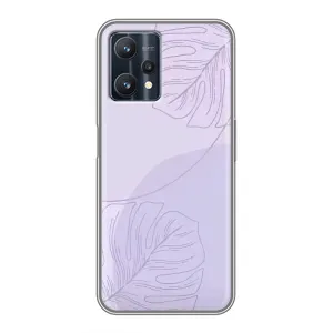 Чехол цветочный дизайн для Realme 9 Pro Plus (Монстера фиолетовая)